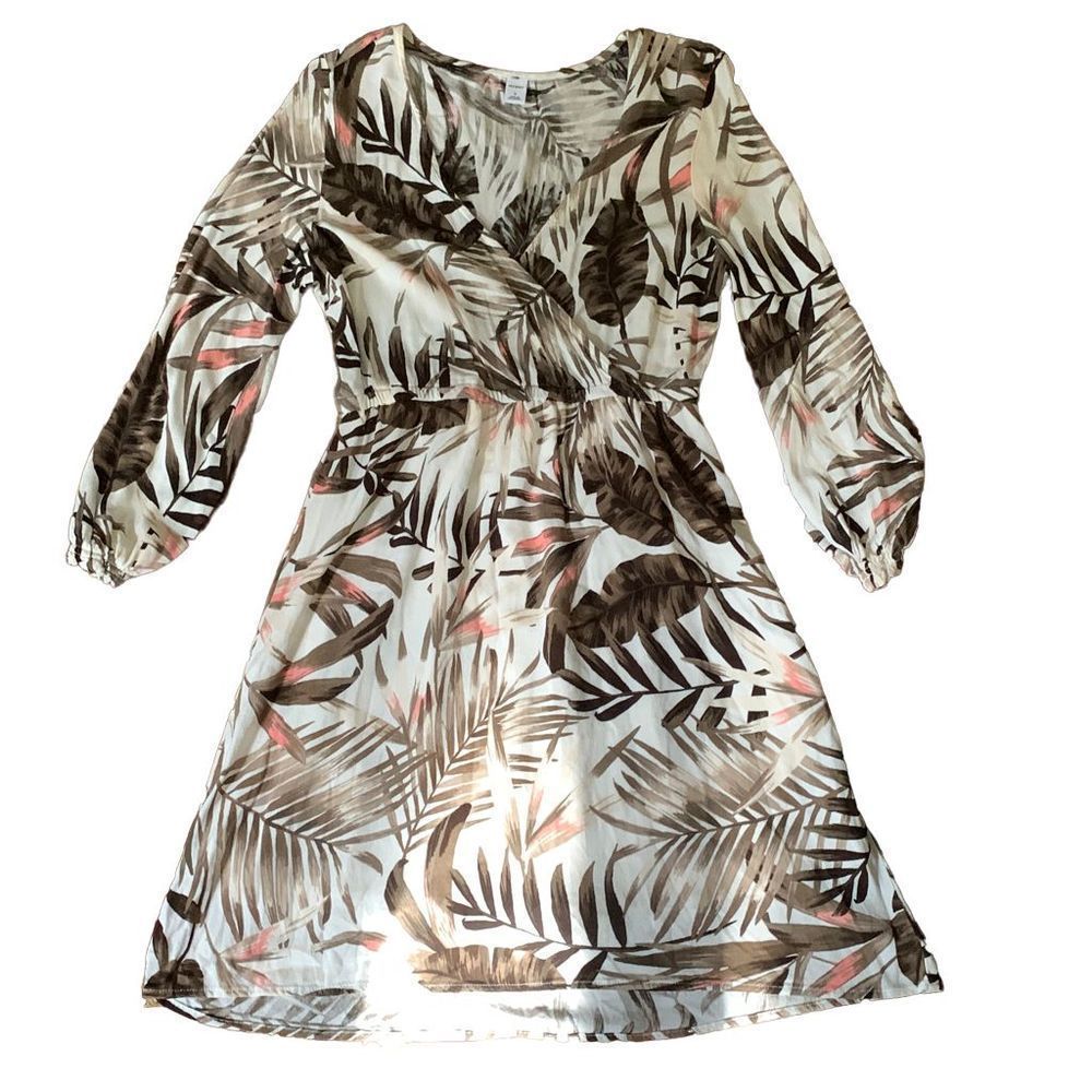 Long Sleeve Old Navy Floral/Tropical Print Dress